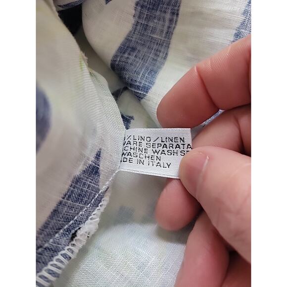 NWT Luiselle Italy 100% Linen White Floral Daisy SS Sundress Womens Med Pockets - Picture 13 of 13